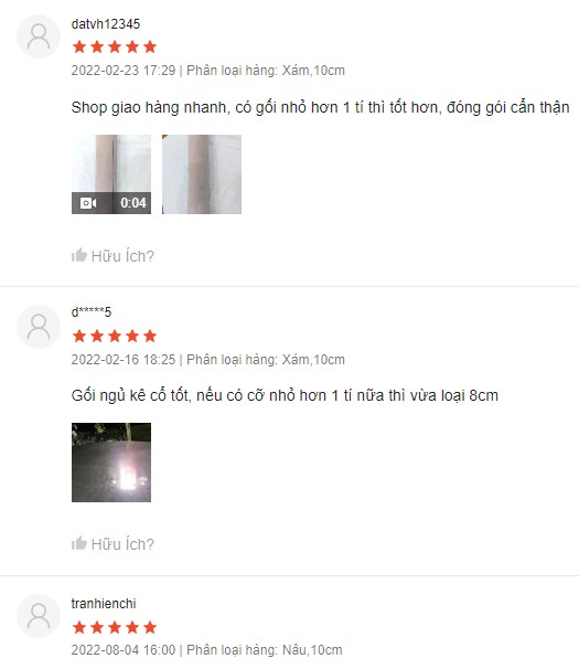 Đánh giá gối kê cổ Đánh giá gối kê cổ