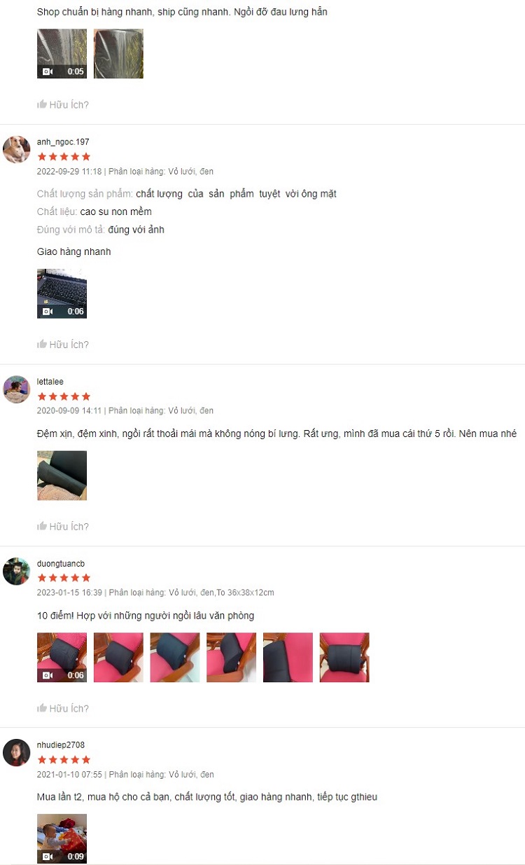 Đánh giá gối tựa lưng Đánh giá gối tựa lưng
