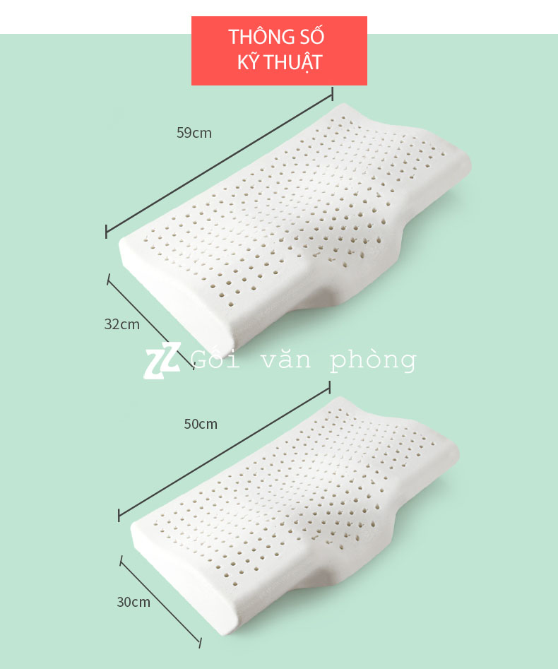 thông số gối kích thước gối